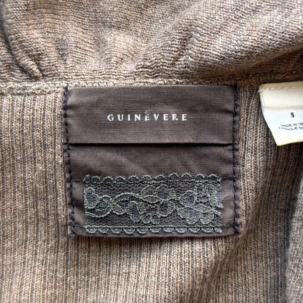 Anthropologie Guinevere brown cotton/cashmere blend small waterfall cardigan - Picture 3 of 9